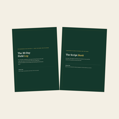 The 30-Day Field Log and The Script Bank — the two printable workbooks